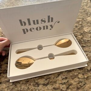 Two-Piece Gold-Finished Salad Serving Set by Blush Peony (brand new, never used)